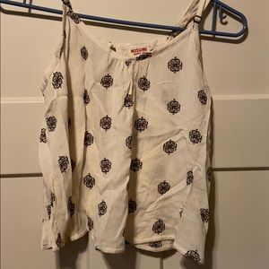 crop patterned flowy tank